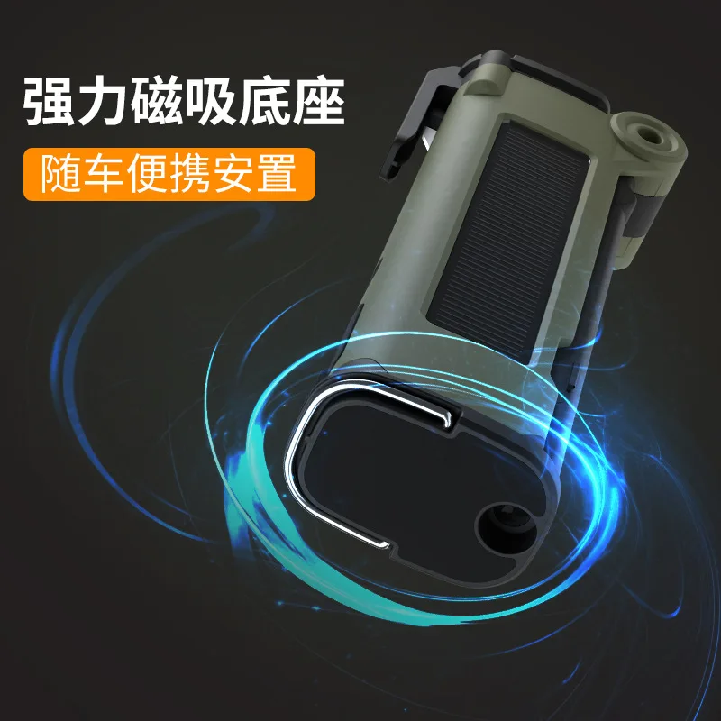 Car Safety Hammer Multifunctional Emergency Flashlight Magnetic Car Escape Tool Window Breaker Seatbelt Cutter Emergency Light