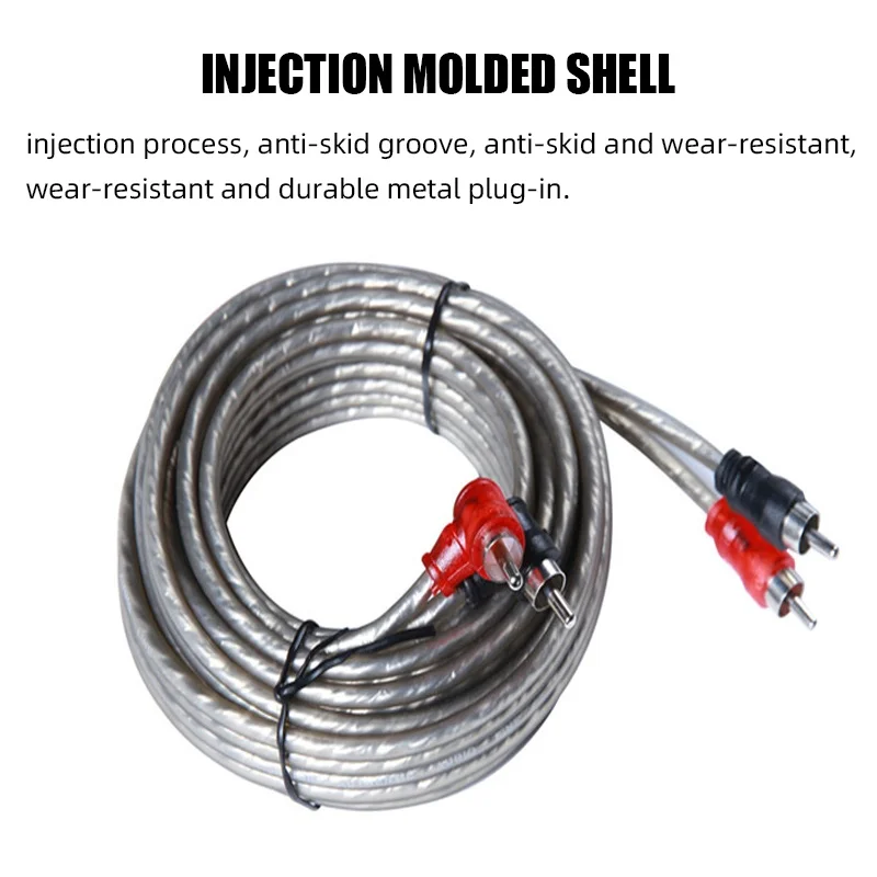 5 متر السيارات النحاس النقي كابل الصوت سيارة نظام الصوت تعديل مضخم الصوت مكبر للصوت 2 Rca إلى 2 Rca سلك إشارة كابل #2