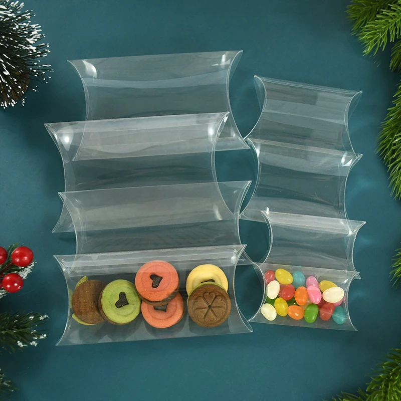 10 stücke Kissen Form Klar PVC Candy Box Transparent Geschenk Verpackung Box Hochzeit Geburtstag Party Favors Decor Weihnachten Box liefert – Detail 16