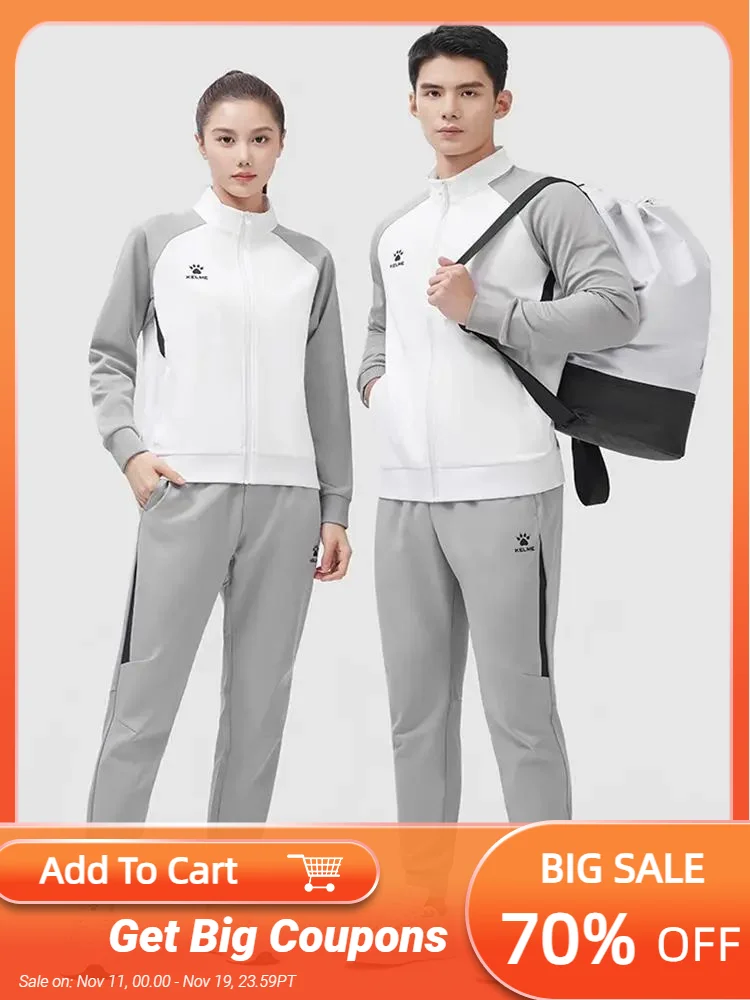 KELME-أطقم ملابس رياضية للرجال والنساء ، بنطلون رياضي للجري ، بدلة رياضية ، بدلة رياضية للياقة البدنية ، بلوزات خارجية ، بدلة رياضية للجيم