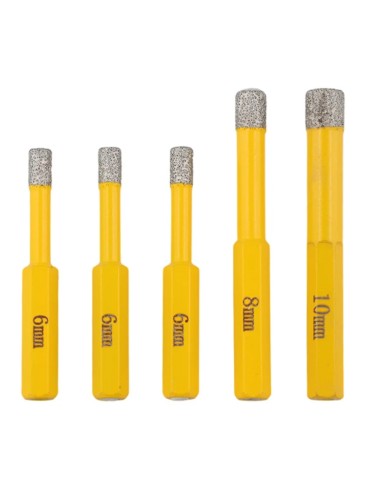 Punta da trapano Trapano per piastrelle a secco brasato Manico esagonale da 9,35 mm Processo di brasatura Cera rinfrescante incorporata Gioco a secco