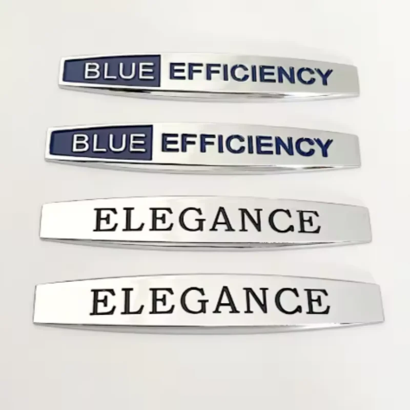 1Pair 3D Metal Car Front Side Fender Emblem Badge Decal Accessories For Blue Efficiency Mercedes W204 C200 E200 Elegance Sticker