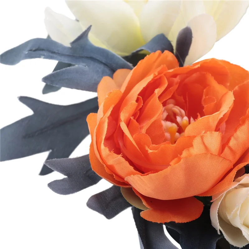 Couronnes MAKE-Eid Ramadan Kareem 10 pouces, petites fleurs blanches artificielles, couronne suspendue de printemps Islam Mubarak pour porte d'entrée