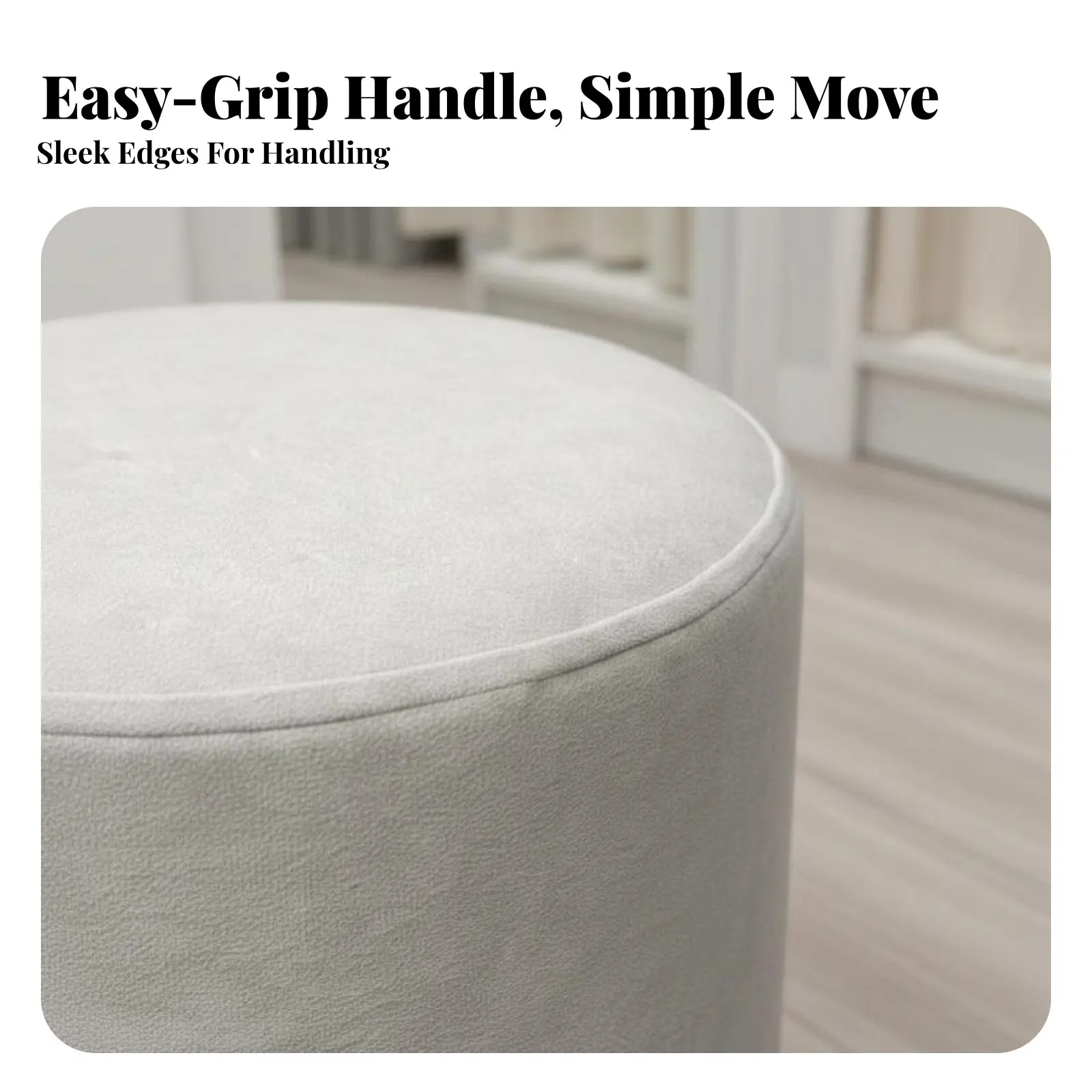 

Upholstered Cube Stool Portable Handle Design Footrest Versatile Versatile for Seniors, Students, Entryway, Spa, Bedroom