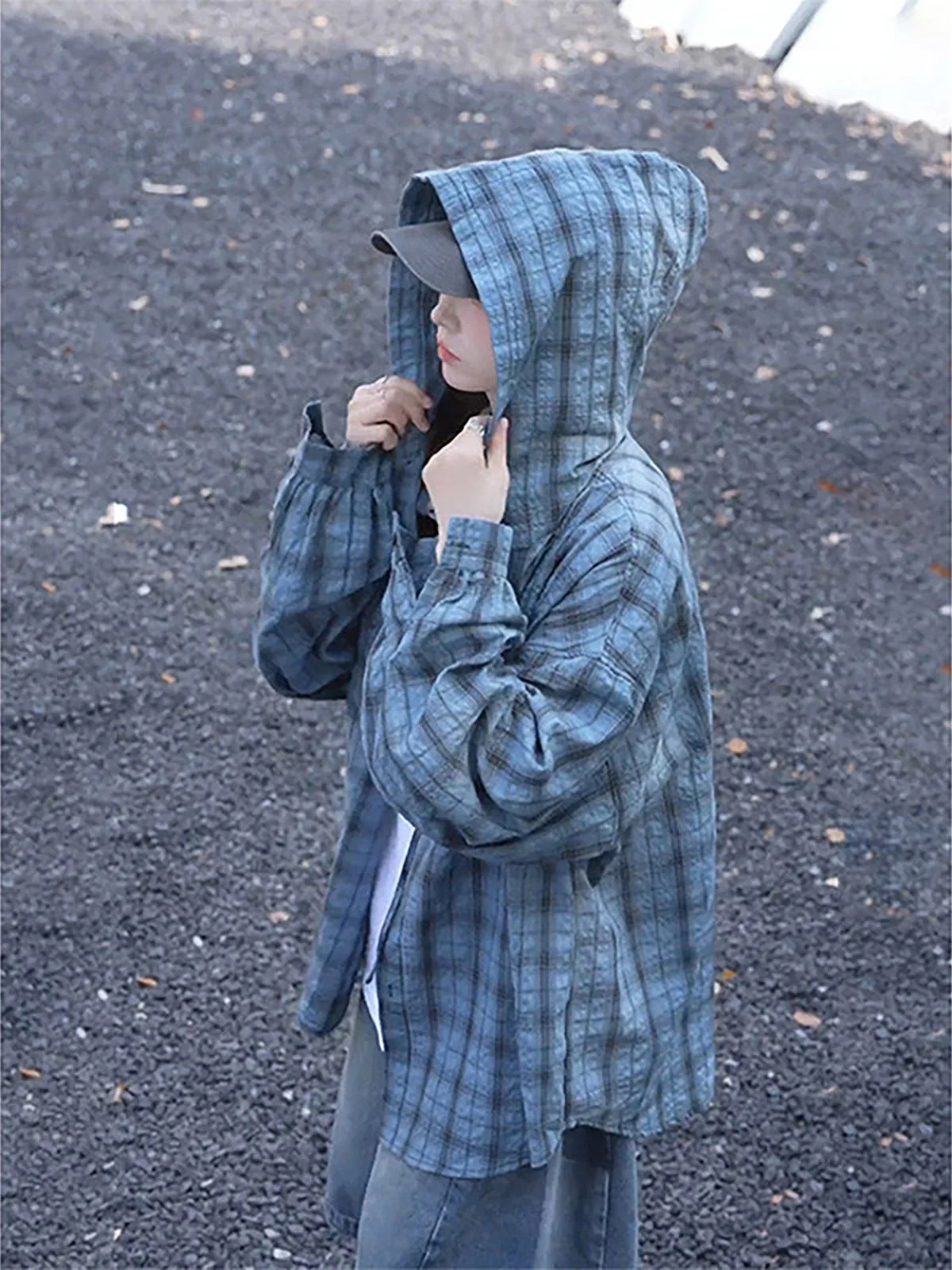 Lightweight Breathable Cool Feeling Outdoor Sun Protection Clothing Ice Silk Cleanfit Hooded Jacket Drawstring Men's Shirt