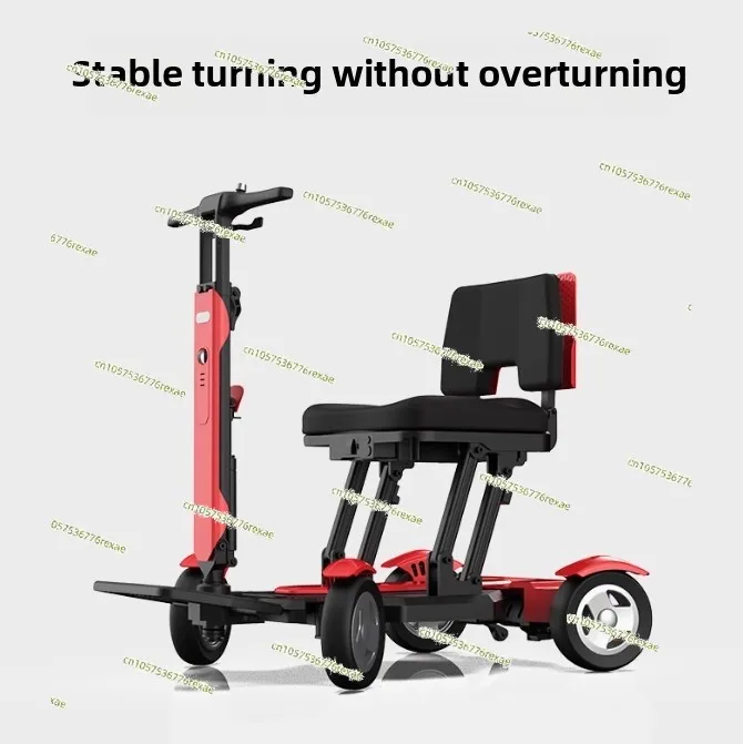 Suitable for the elderly electric four-wheeled lightweight folding car, light to sit, push, and invoice