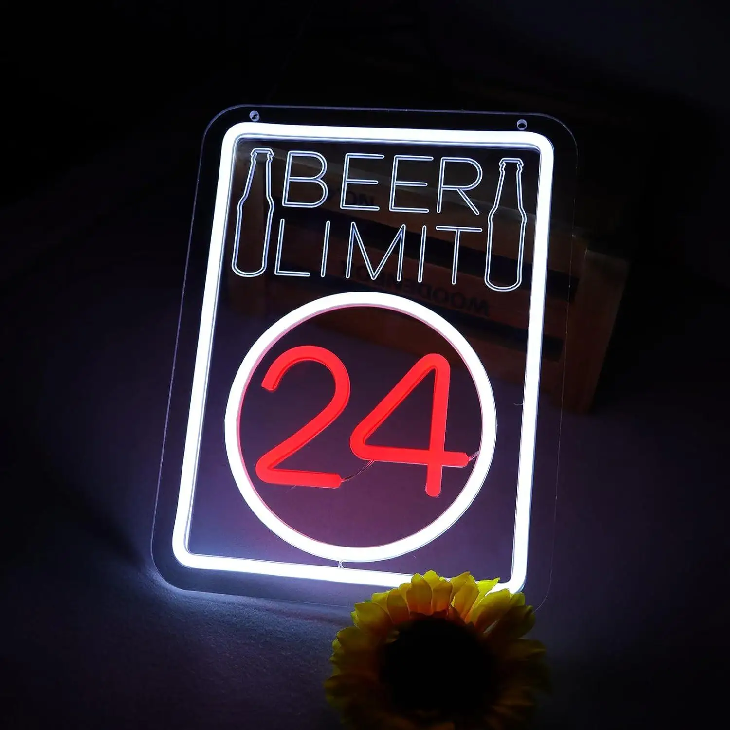 

Beer Limit 24 Neon Sign USB Dimmable LED Light for Home Bar Pub Party Man Cave Funny Wall Decor Themed Decor Gifts Night Light