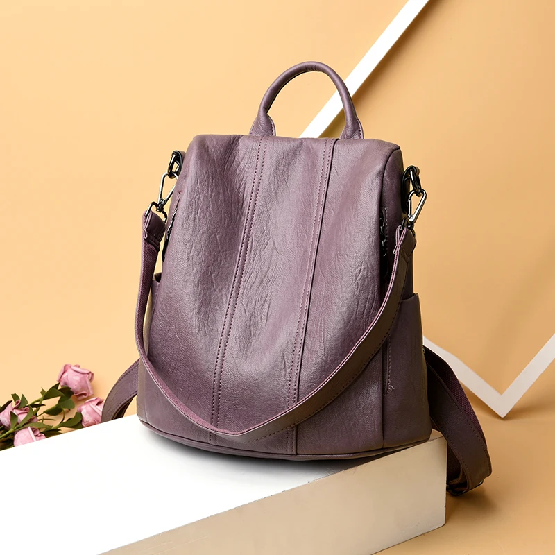 Women Leather Backpack High Quality Travel Backpack Casual Lides Shoulder Bags for Teenagers Girls Fashion School Bags Sac A Dos