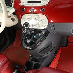 For Fiat 500 2011-2023 ABS carbon fiber style car center console frame decorative sticker interior modification accessories