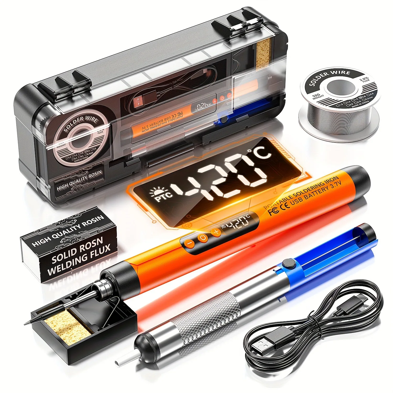 

USB-паяльник для дома с цифровым дисплеем, интерфейс Type-C, 5 уровней регулировки температуры, для DIY проектов
