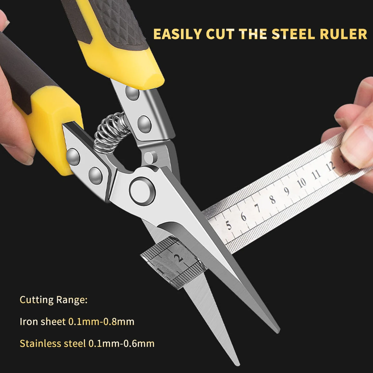 TUPI Commercial-Grade Aviation Snips | Stainless Steel Shears with Locking Mechanism, for Sheet Metal/Plant Equipment Servicing