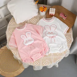 MILANCEL New Summer Girls Bodysuit 0-18M Baby Thin Style Bunny Jumpsuit Infant Sweet Rabbit Outwear Outwear