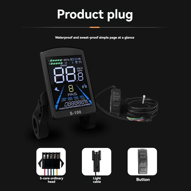 Lithium-Ion Power Adaptation Set 80A Controller With S-100 Color LCD Meter 20X Turnbuckle KT8 Magnetic Sensor Set