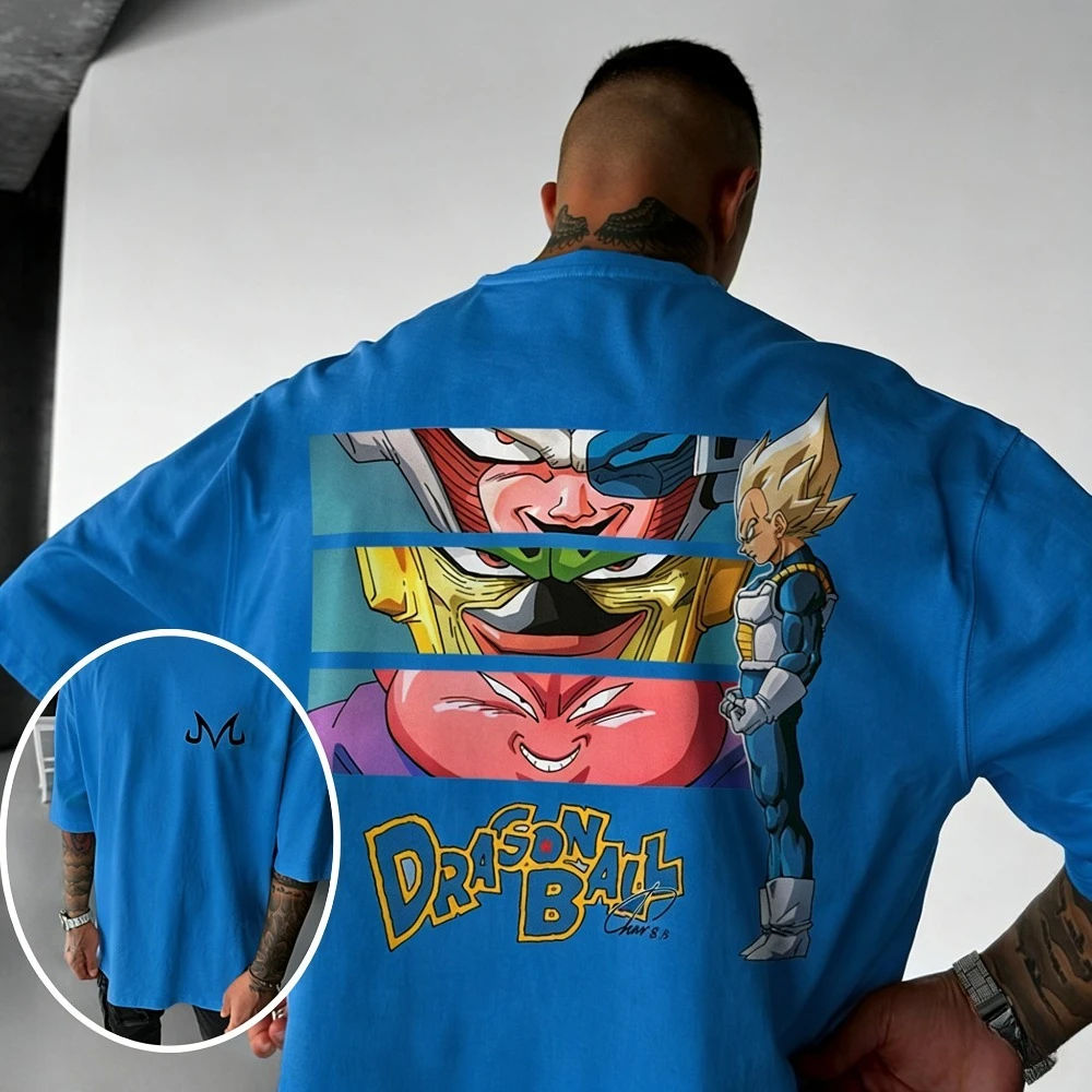 

Dragon Ball Majin Buu Unisex Pure Cotton T-shirt 2026 Summer New Anime Double-sided Printed Parent-child Short Sleeved Shirt