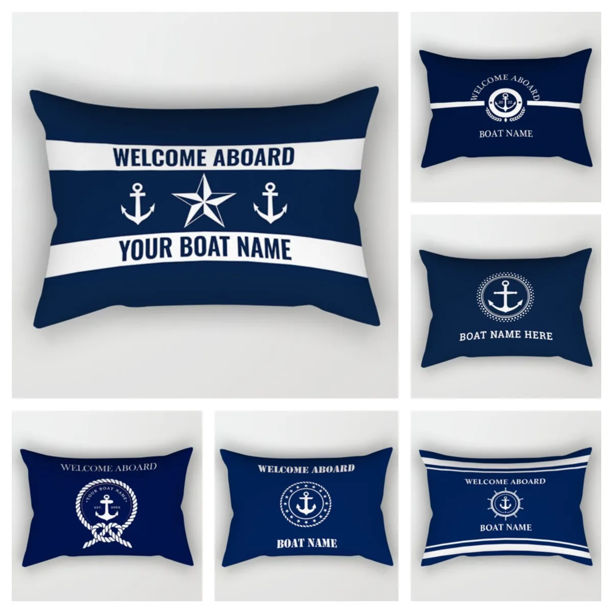 Dark blue nautical series sofa cushion cover 40*60 home decoration waist pillow cover cushion cover 30*50 can be customized