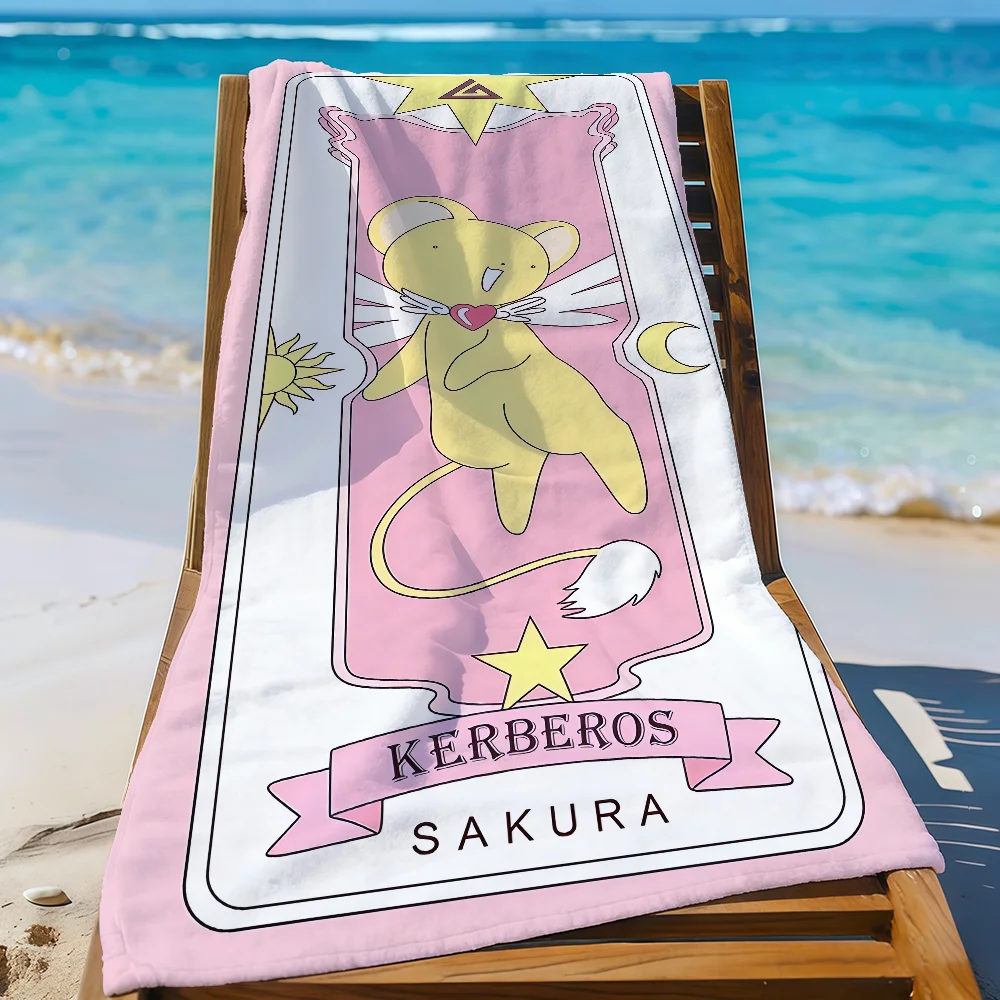 Pink Anime Girls Cardcaptor Sakura Towel Quick Drying Beach Towels Are Suitable For Swimming Pools Camping Yoga And The Gym