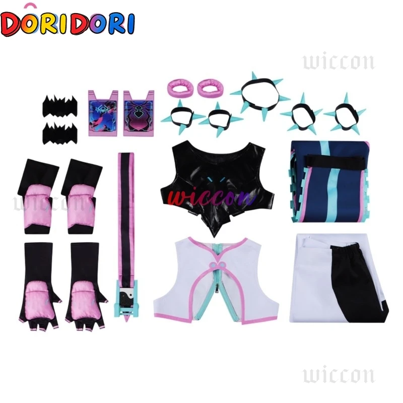 OW x SF Collaboration Kirikoo Juri Han Cosplay Street Fighter Costume Women Sexy Wig Halloween Outfit (한주리) - view 4
