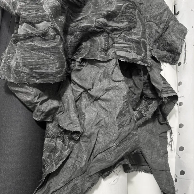 النفايات نمط الكربون الرمادي الجاكار خط خمر نمط على الوجهين الملابس مصمم النسيج