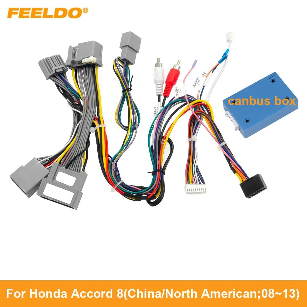 

FEELDO Car 16pin Android Audio Wiring Harness For Honda Accord 8(China/North American;08~13) Low Trim Level Stereo