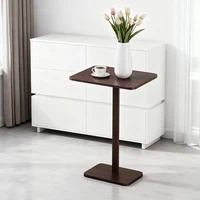 Minimalist C-Shaped End Table，Lightweight Sofa Bed Tray，Rustic Brown for Small Living Room TV Snack 5