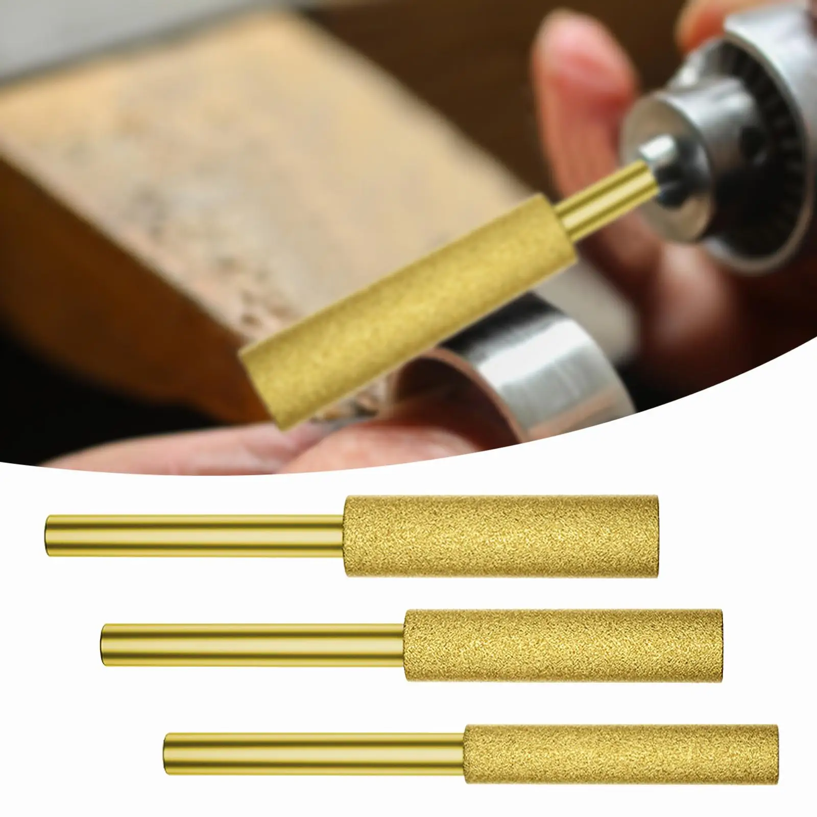 3Pcs Diamond Chain Saw Sharpeners Burr Portable Fast Sharpening Tools Tools for Electric Chain Saw
