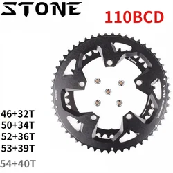 Stone  Round Double bicycle Chainring 110bcd 2x 5236T 5339T 5440T 5034T for Red Rival S350 S900 R otor Force 110 BCD 5 Bolts
