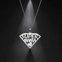 Skyrim Mother's Day Father's Day Necklace Super Mom Dad Pendant Women's Stainless Steel Family Love Jewelry Exquisite Gift