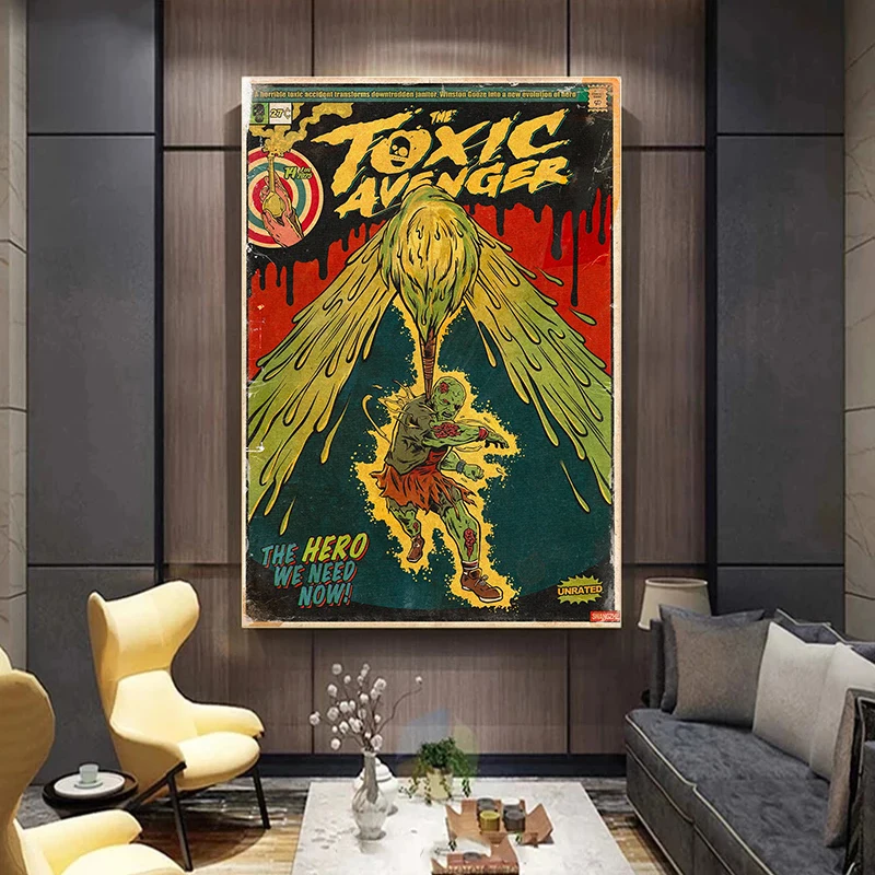 American Comic Style Horror Movie Poster Film Art Prints Canvas Painting Wall Art Pictures Home Living Room Vintage Decoration
