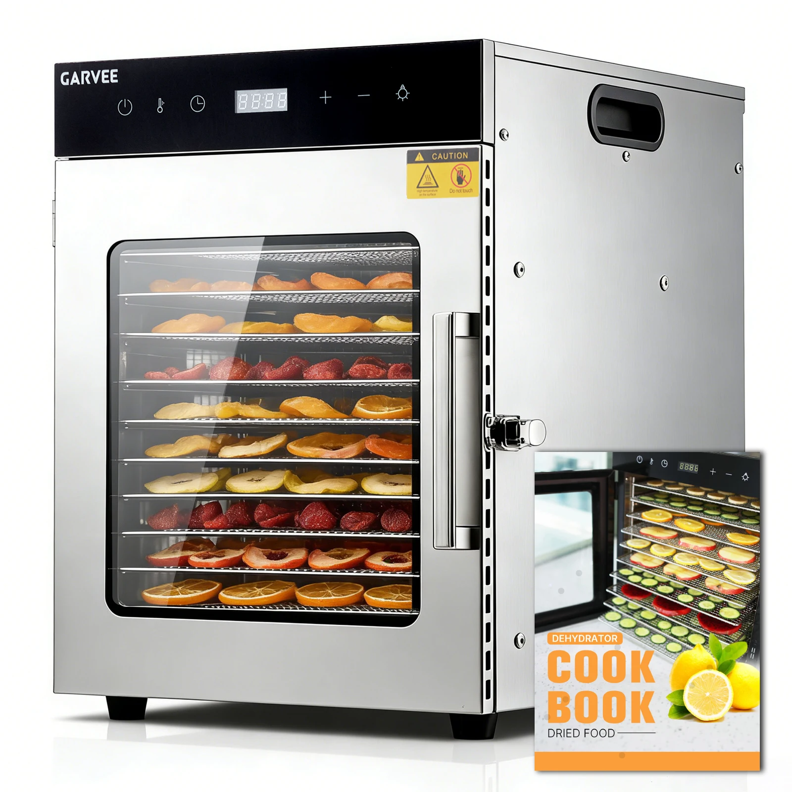 Stainless Steel Digital Food Dehydrator Machine with 10/12 Tray,Adjustable Temperature&24H Timer,Jerky Maker for Fruit Vegetable