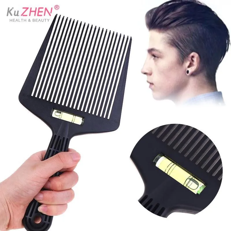 1pcs Black Bubble Clipper Comb Barber Styling Dyeing Comb Anti-slide Handle Plastic Flattop Comb Hair Trimming Accessories