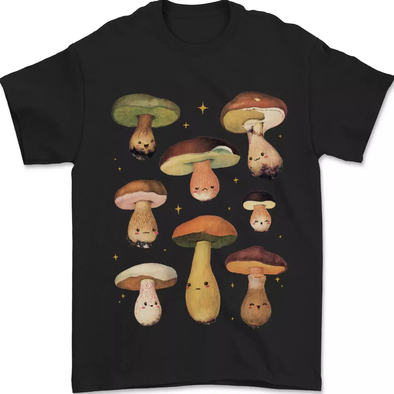 Mushroom Faces Foraging Mycology T-Shirt Gift Unisex T-shirt