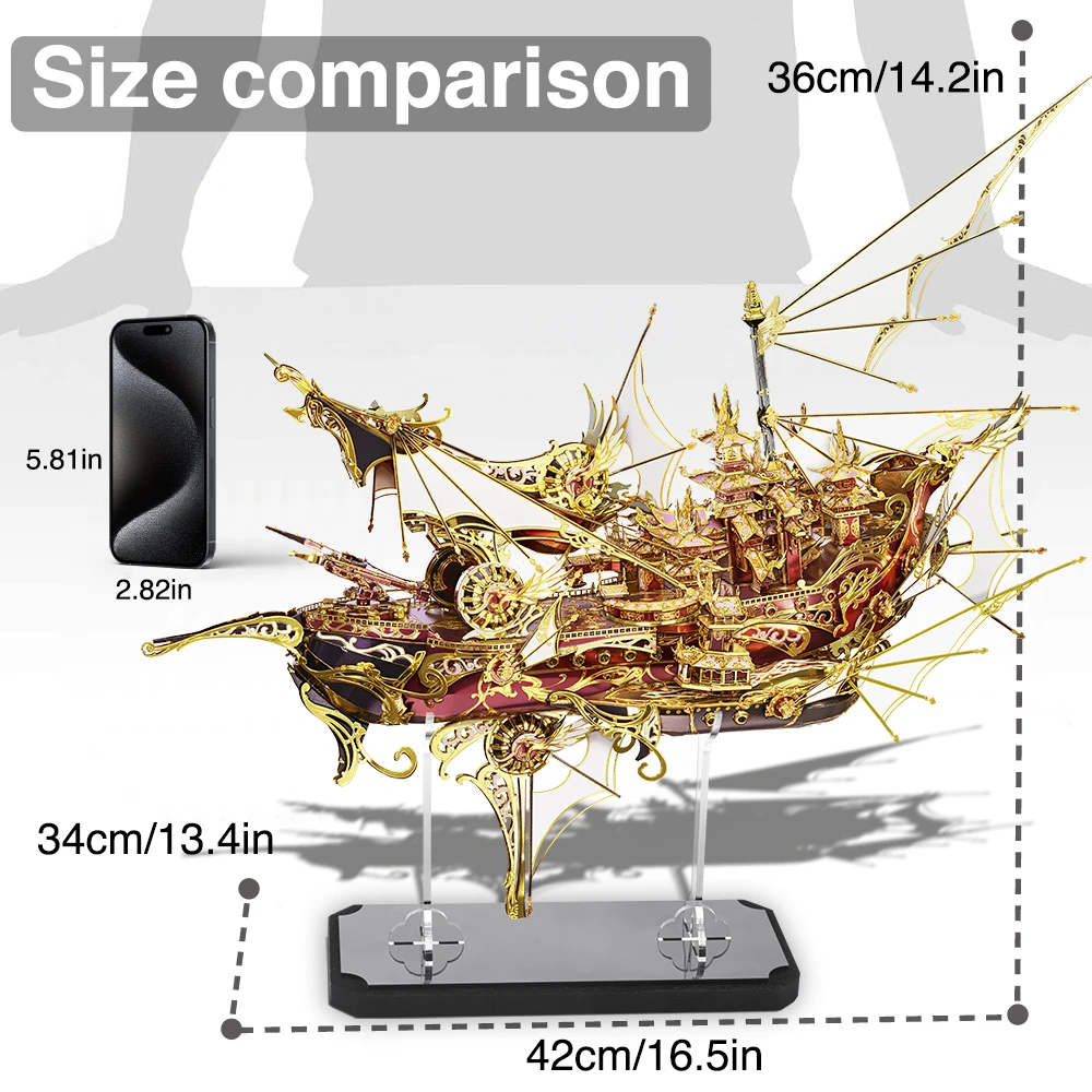 Piececool 3d металлический пазл модель корабля с девятью небесами, модель корабля, набор для сборки, игрушка «сделай сам», головоломки для взрослых,