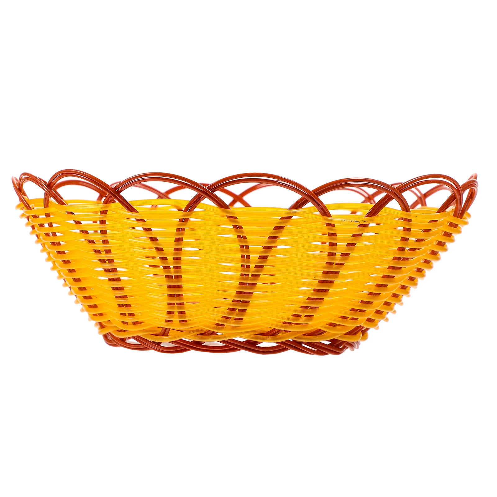

Round Bread Woven ganizer Khaki Bread Basket Simulation Rattan Material Practical Kitchen Bar Use Storage
