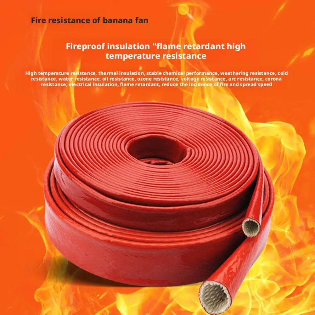 1 Roll Oil Pipe Protective Sleeve  Heat Resistant Cable Sleeve Silicone Fiberglass Pipeline Protector Tool Fit For Hoses