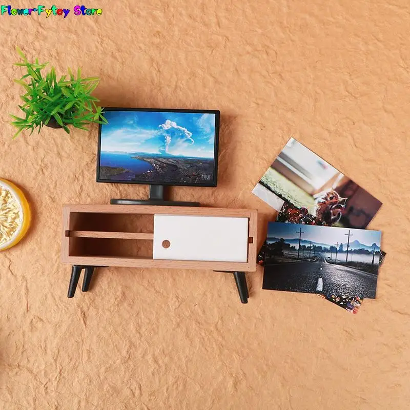 1PC Simulation Miniature Furniture Dollhouse Living Room Decoration Television Miniature Living Room TV Kid Gift