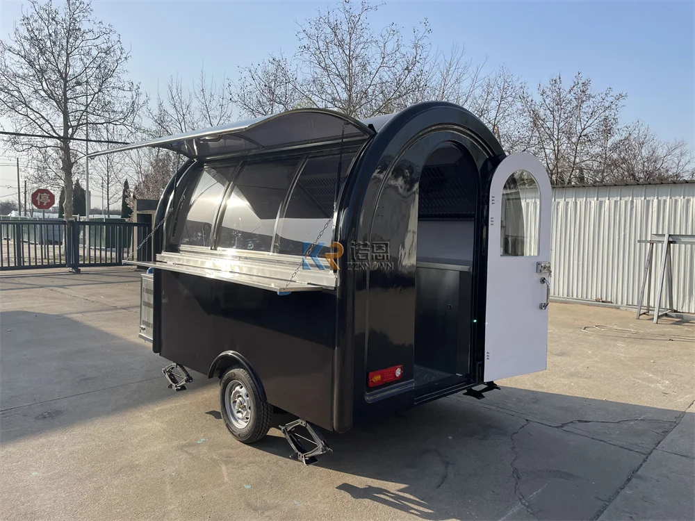 Food Trailer Mobile Coffee Cart Hot Dog Ice Cream Kiosk Fully Kitchen Equipments Concession Food Truck Van