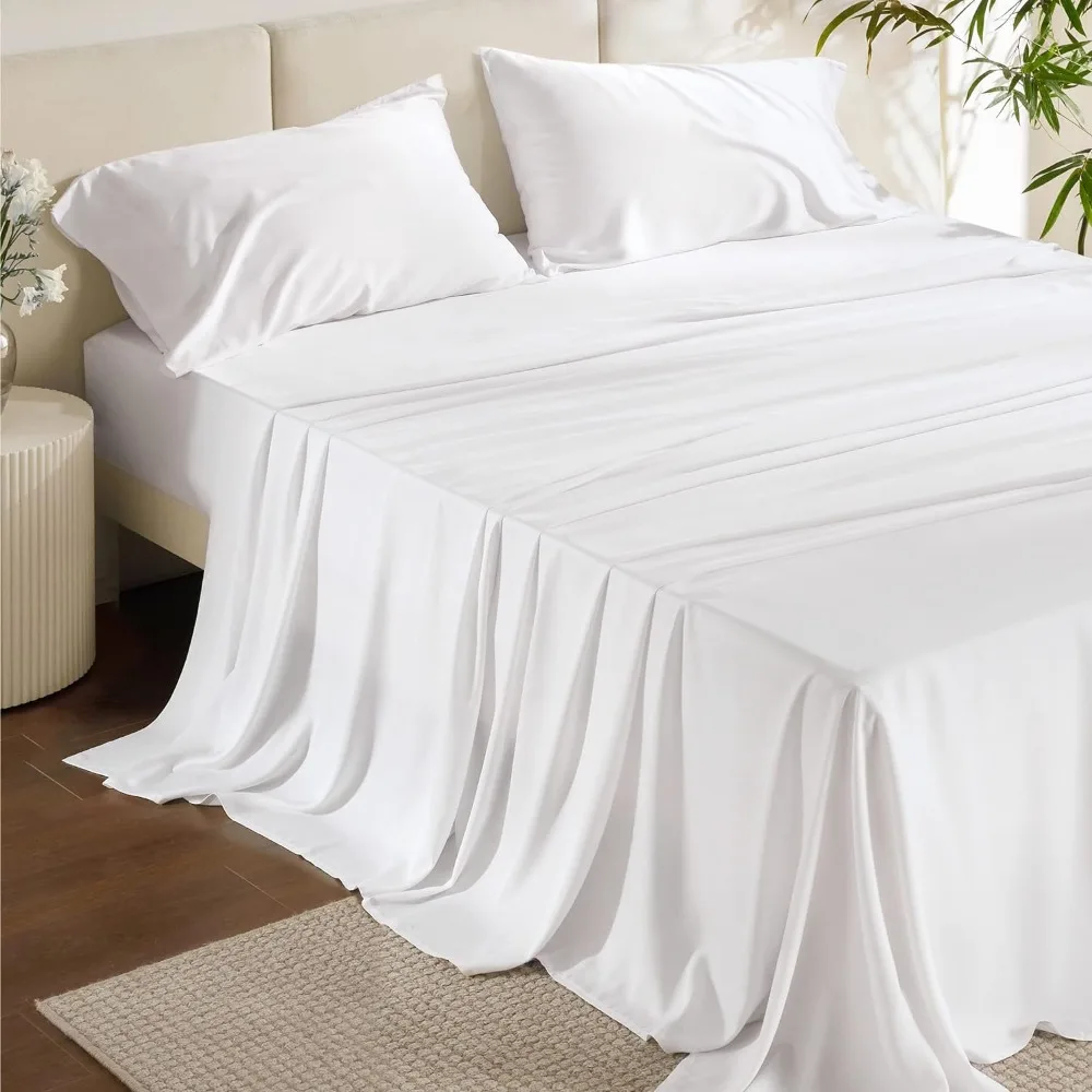 

Bedsure King Size Sheet Set, Deep Pocket Up to 16", Breathable & Soft Bed Sheets, Hotel Luxury Silky Bedding Sheets&Pillowcases