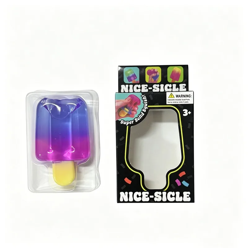 Needoh ice lolly Calming Fidget Toy TPR Transparent Squeeze Stretch Stress Relief Sensory Toy for Pressure Release Relax Gift