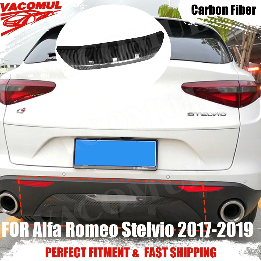 

Задний диффузор из углеродного волокна VACOMUL, накладка на заднюю губу для Alfa Romeo Stelvio 2017-2019, чехол на бампер в виде акулы, Стайлинг автомобиля, бампер FRP