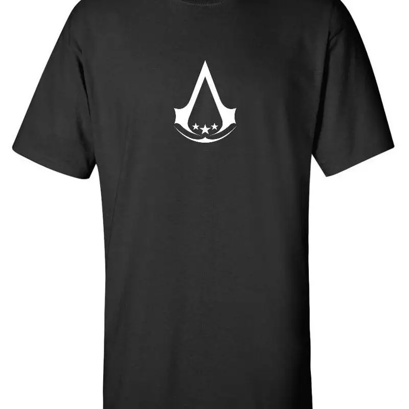 Camiseta negra con Logo blanco de la Hermandad Americana de Assassins Creed Gamer