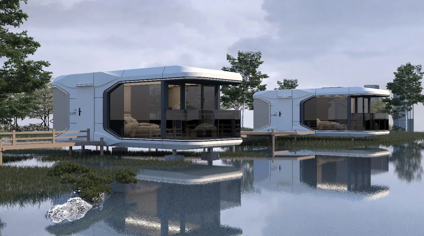 Casa móvil prefabricada compacta inteligente para hoteles de oficina o villa para eventos de glamping emergentes