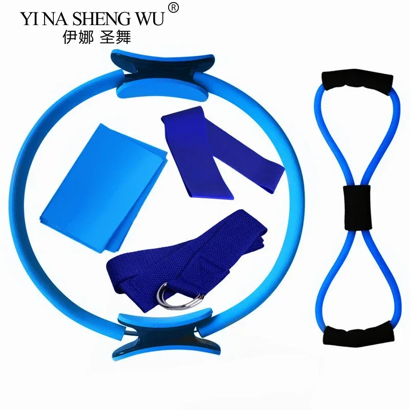 

5 шт. комплект, круг для пилатеса, фитнес-набор, шарф для йоги, затягивающий пояс, затягивающий круг, набор для фитнеса, йоги, пилатеса, упражнения, тренировки в тренажерном зале