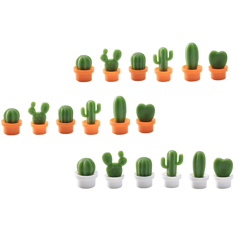 18 قطعة ملصقات المفكرة المغناطيسية الصبار مغناطيس الثلاجة للمنزل مكتب ديكور السبورة خزانة خزانة استخدام مغناطيس النباتات العصارية #4