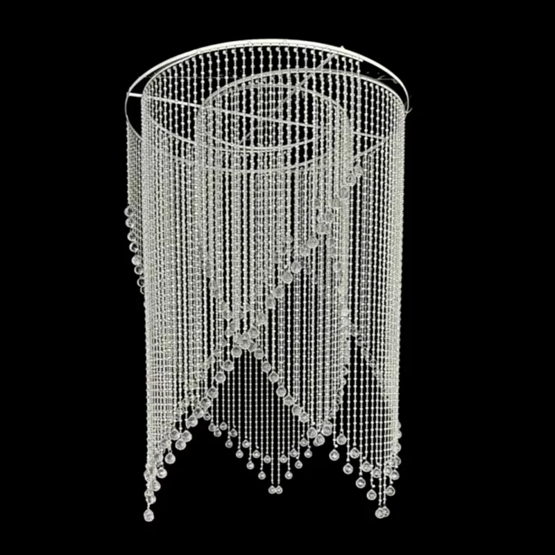 

2pcs Luxury Hanging Decorative Wedding Ceiling Crystal Beaded Curtain For Wedding Party Stage Hotel Backdrop Decoration