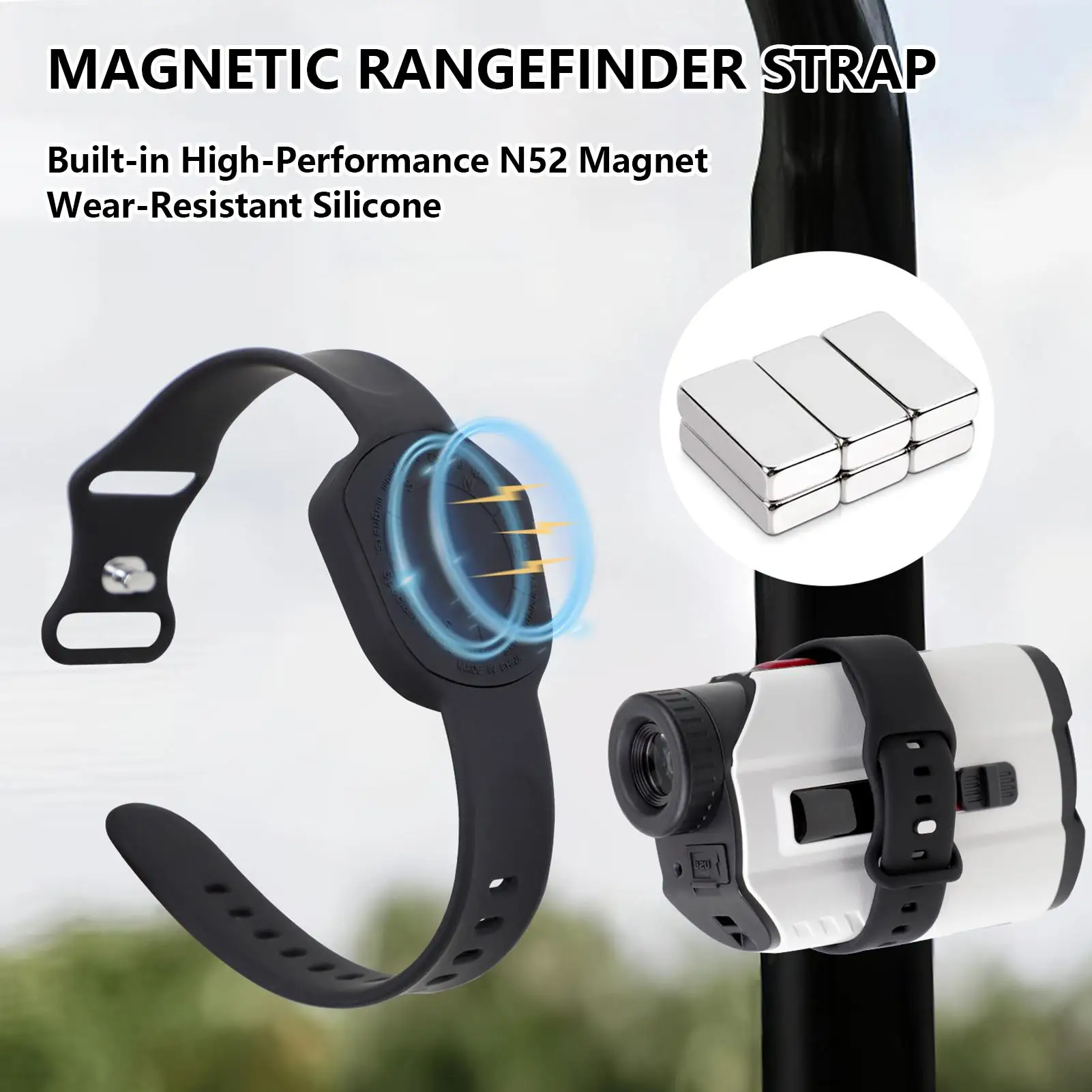 Range Finder Magnetic Strap Golf Rangefinder Mount Strap Distance Tester Mount Holder For Outdoor Course Indoor Practice Range