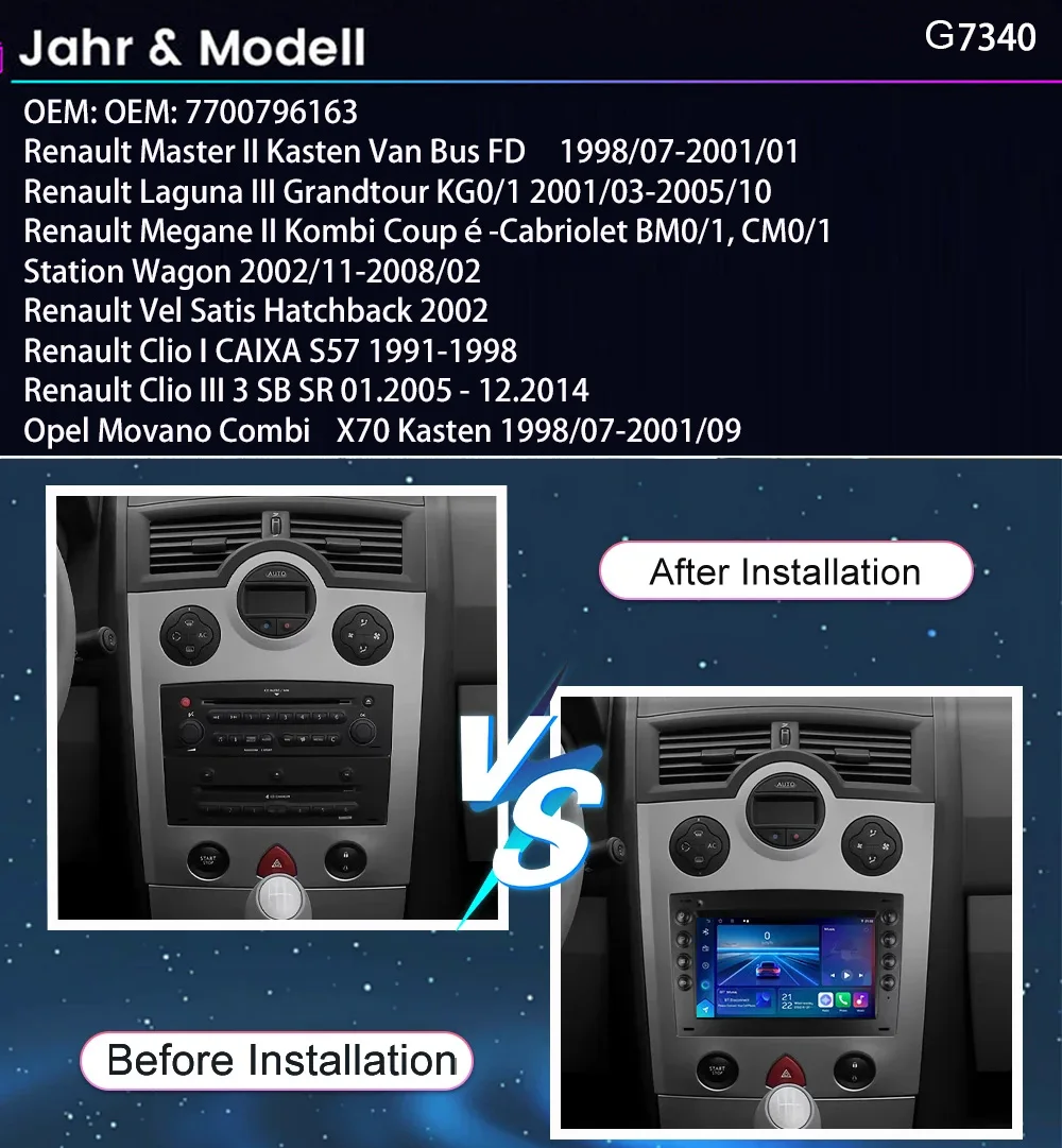 Android Auto Car radio Carpaly GPS Navigation+HD Reverse camera For Renault Master/Laguna/ Vel Satis/Clio/Opel Movano Combi X70