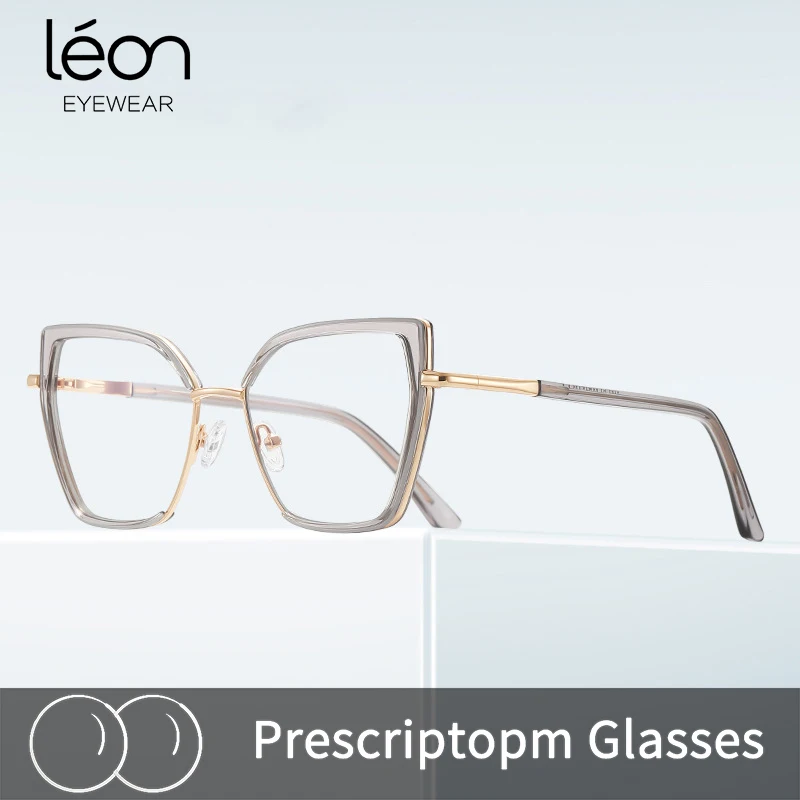 

New Fashionable Women Optical Prescription Glass Anti-Blue Light Photochromic Eyewear Myopia Hyperopia Progressive Eyeglasses