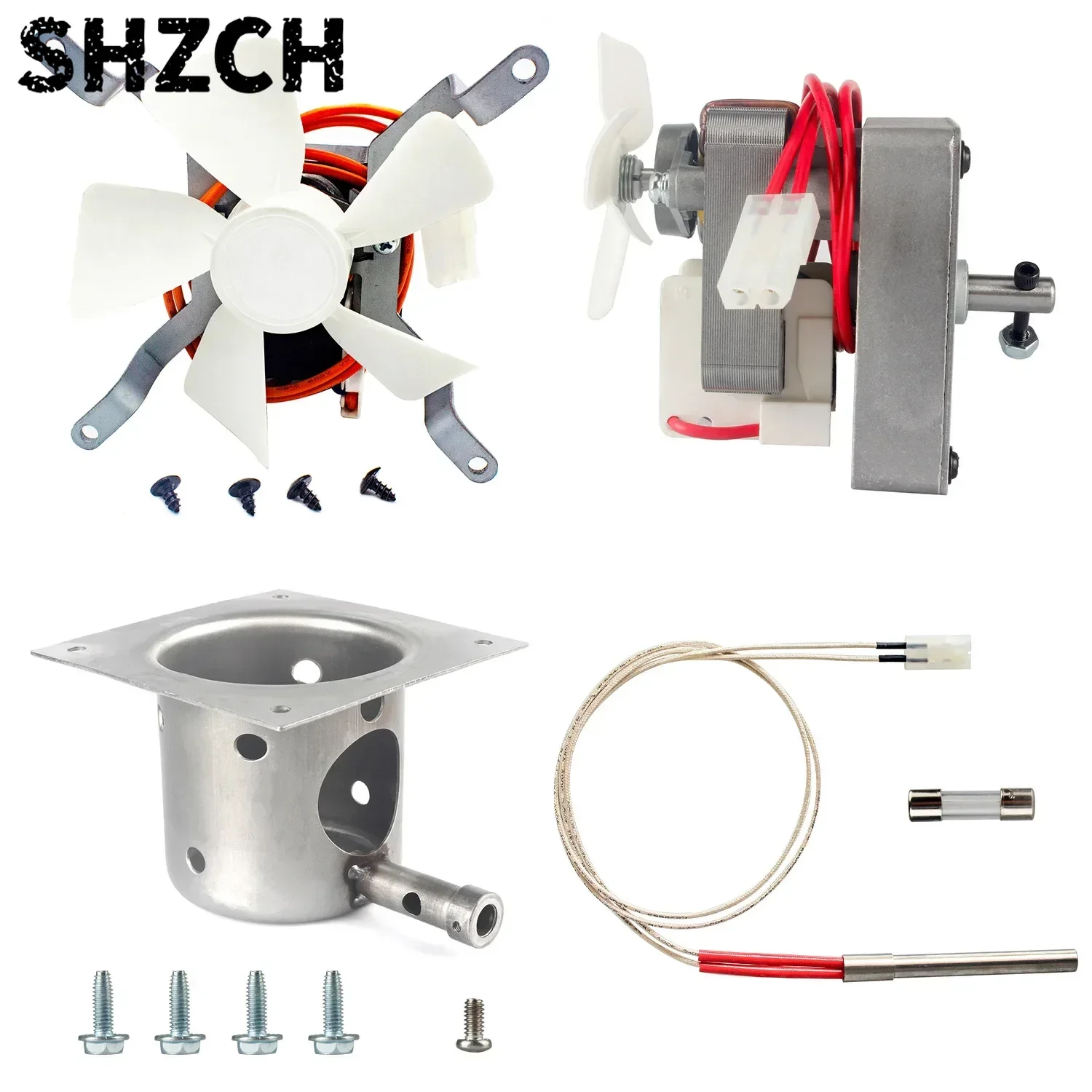 Auger Motor, Induction Fan Kit, Fire Burn Pot and Hot Rod Ignitor for Traeger and Pit Bos/s Wood Pellet Grill Parts Replacement