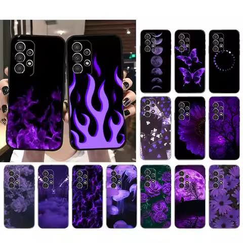 Phone Case for Samsung Galaxy A35 A55 A54 A15 A25 A05s A05 A22 A24 A52 A33 A34 M34 M14 M54 M23 Purple Aesthetic Case Funda