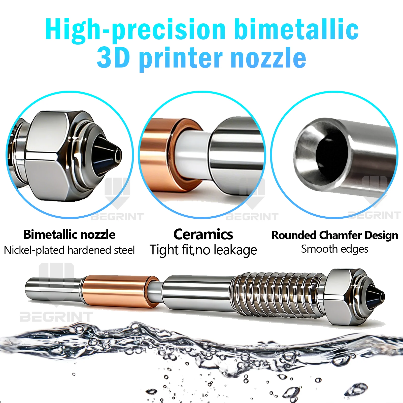 For QiDi Q2/Q2 Combo Bimetallic Nozzle With Ceramic Insulation Integrated Design Quick Removal Integration Nozzles For QIDI Q2